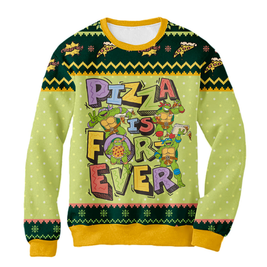 Sudadera Navideña Tmnt Pizza Forever