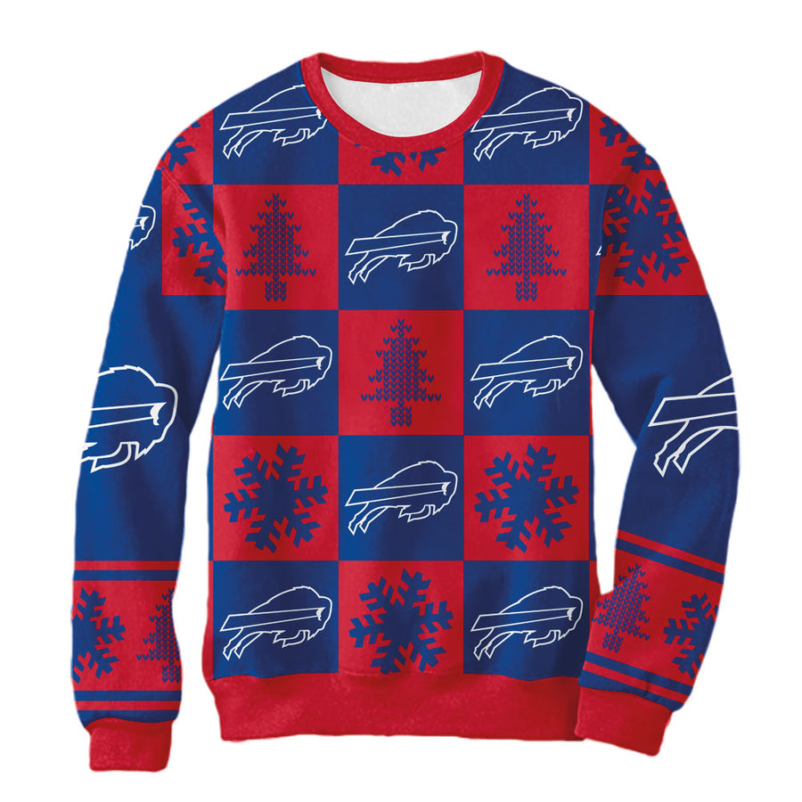 Sudadera Navideña Buffalo Bills Cuadros