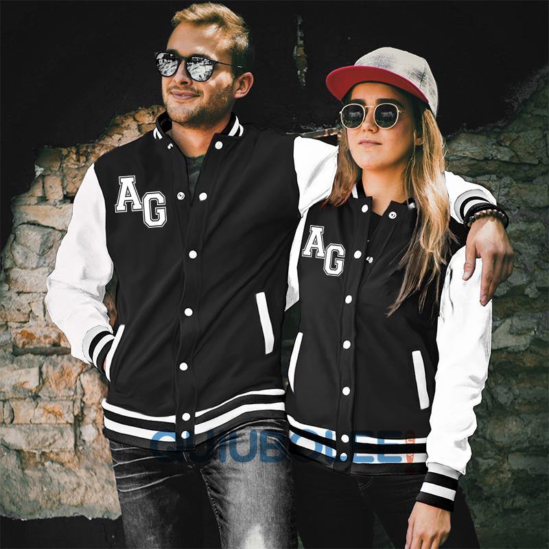 Chamarra Universitaria Negra/Blanco Personalizada - QUIUBOLEE