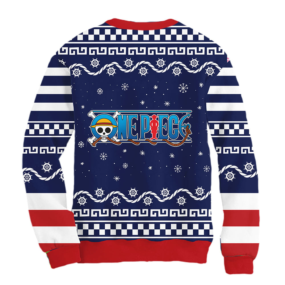 Sudadera Navideña One Piece Mugiwara Blue