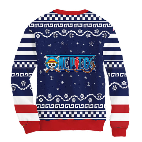 Sudadera Navideña One Piece Mugiwara Blue