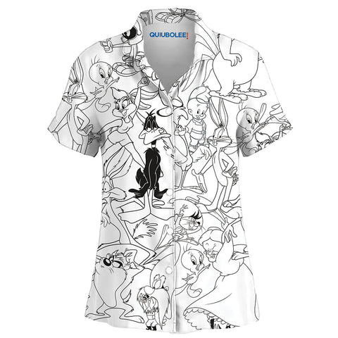 Camisa Pijama Looney Black And White