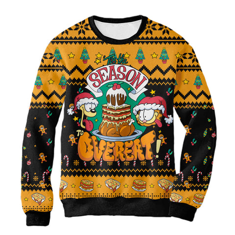 Sudadera Navideña Garfield Overeat