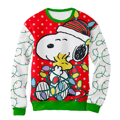 Sudadera Navideña Snoopy Luces De Navidad