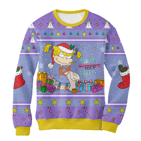 Sudadera Navideña Lista De Angelica