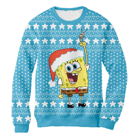 Sudadera Navideña Bob Y Plankton