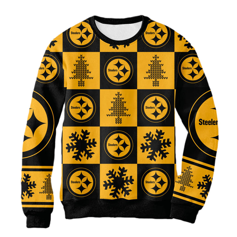 Sudadera Navideña Pittsburgh Steelers Cuadros