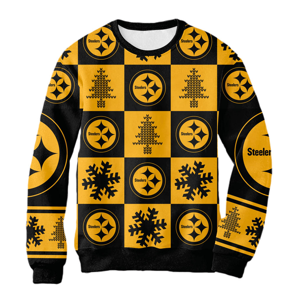 Sudadera Navideña Pittsburgh Steelers Cuadros