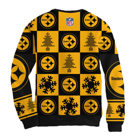 Sudadera Navideña Pittsburgh Steelers Cuadros