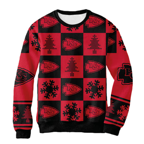 Sudadera Navideña Kansas City Chiefs Cuadros