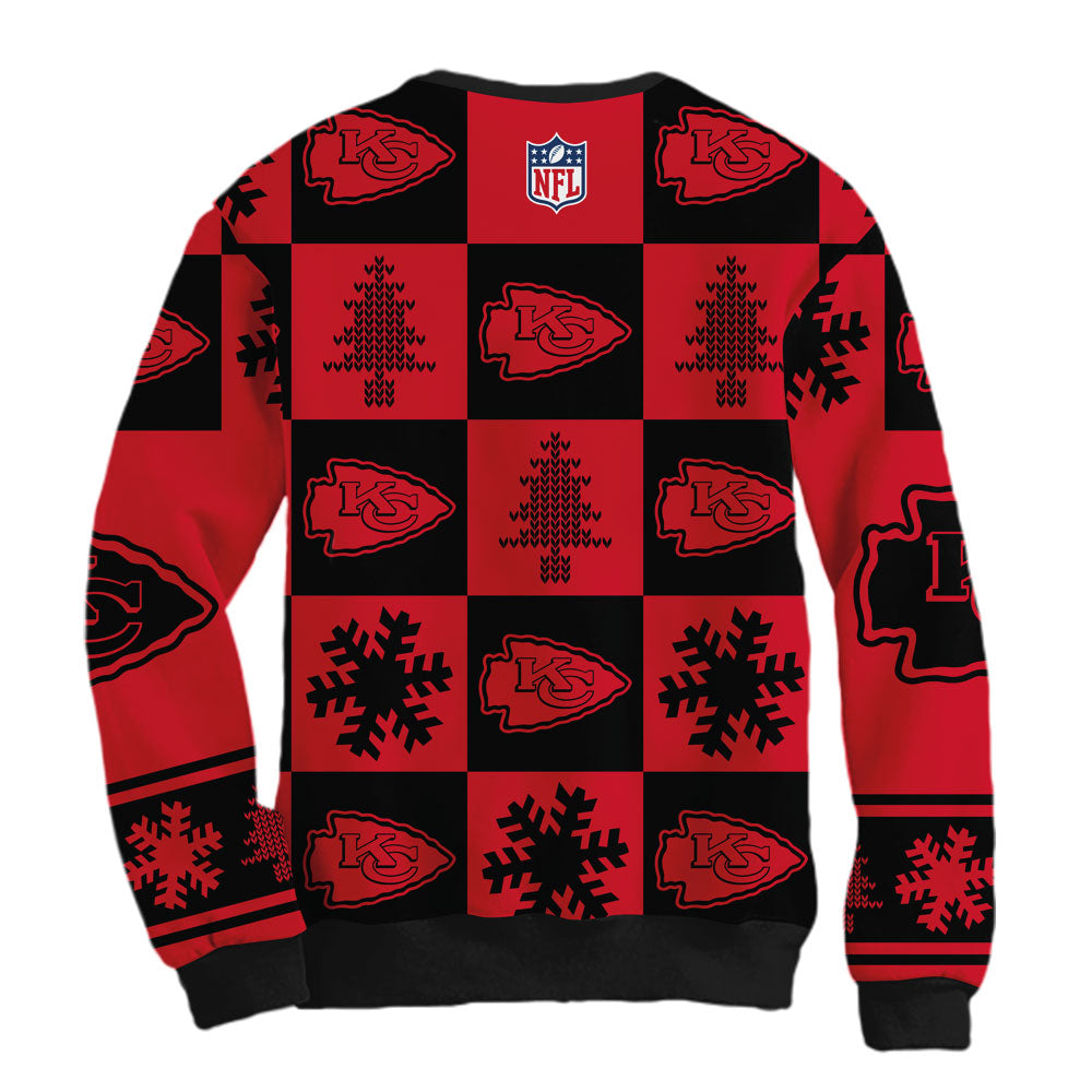 Sudadera Navideña Kansas City Chiefs Cuadros