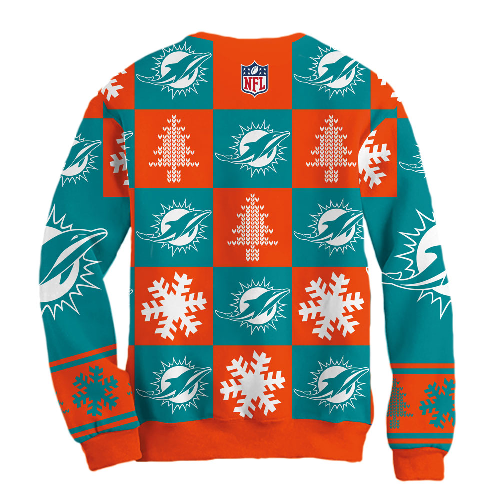 Sudadera Navideña Miami Dolphins Cuadros