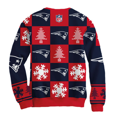 Sudadera Navideña New England Patriots Cuadros