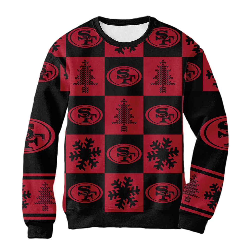 Sudadera Navideña San Francisco 49ers Cuadros