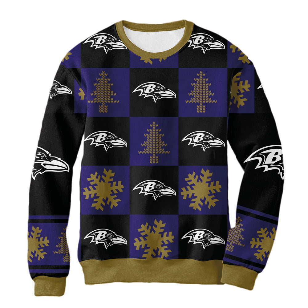 Sudadera Navideña Baltimore Ravens Cuadros – QUIUBOLEE