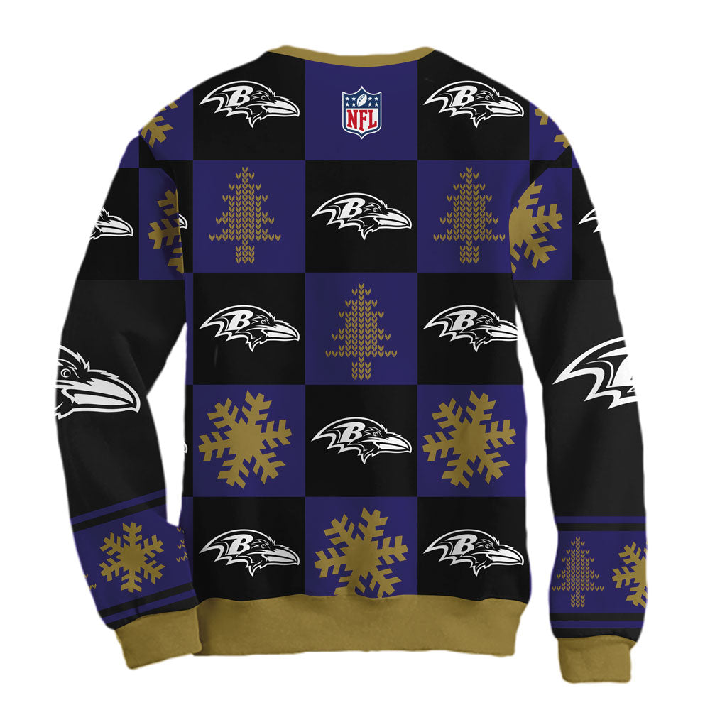 Sudadera Navideña Baltimore Ravens Cuadros