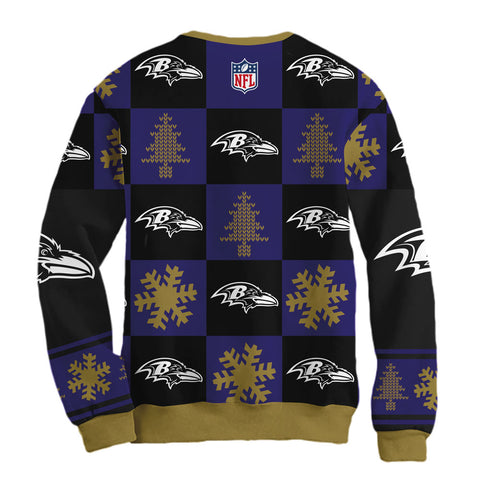 Sudadera Navideña Baltimore Ravens Cuadros
