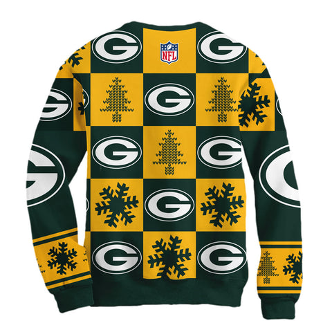 Sudadera Navideña Green Bay Packers Cuadros