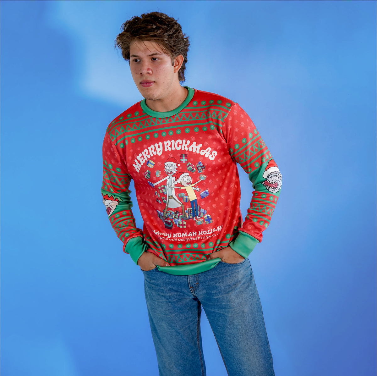 Sudadera Navideña Rick y Morty Merry Rickmas