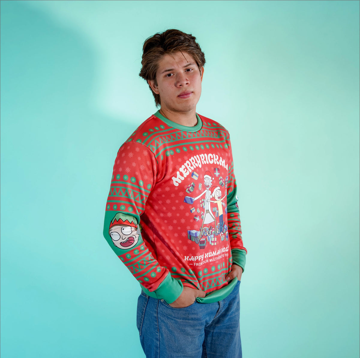 Sudadera Navideña Rick y Morty Merry Rickmas