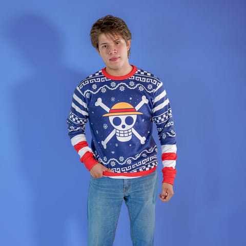 Sudadera Navideña One Piece Mugiwara Blue