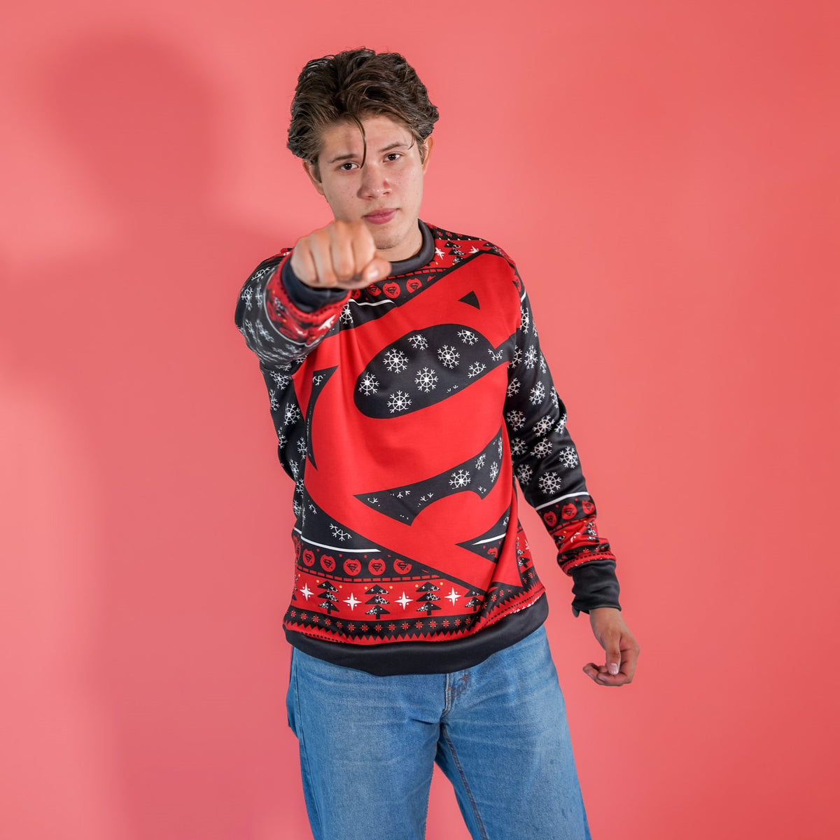 Sudadera Navideña Superman Black