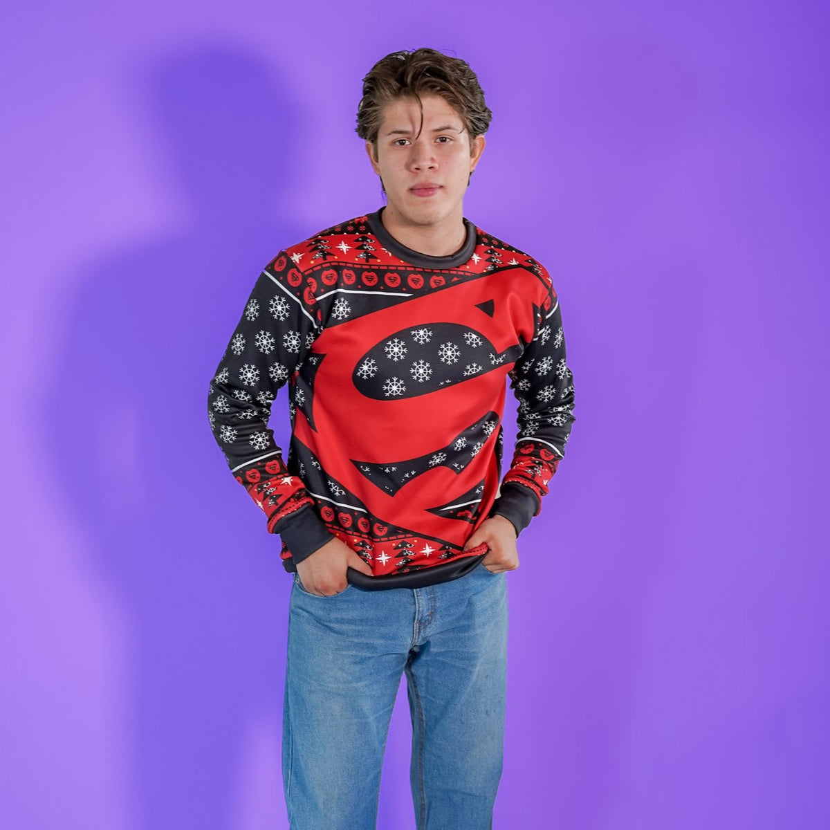 Sudadera Navideña Superman Black