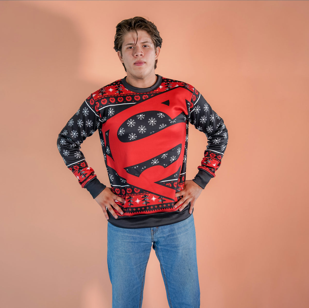 Sudadera Navideña Superman Black