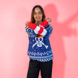 Sudadera Navideña One Piece Mugiwara Blue