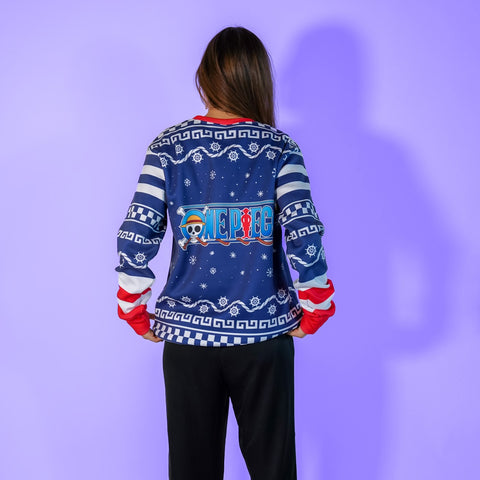 Sudadera Navideña One Piece Mugiwara Blue