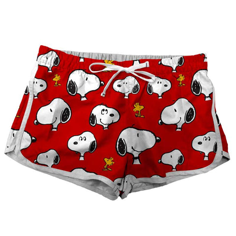 Short Pijama Snoopy and Woodstock Red Mujer