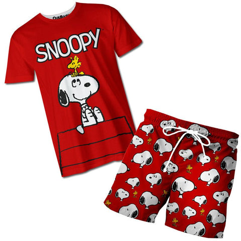 Conjunto Pijama Snoopy And Woodstock Red