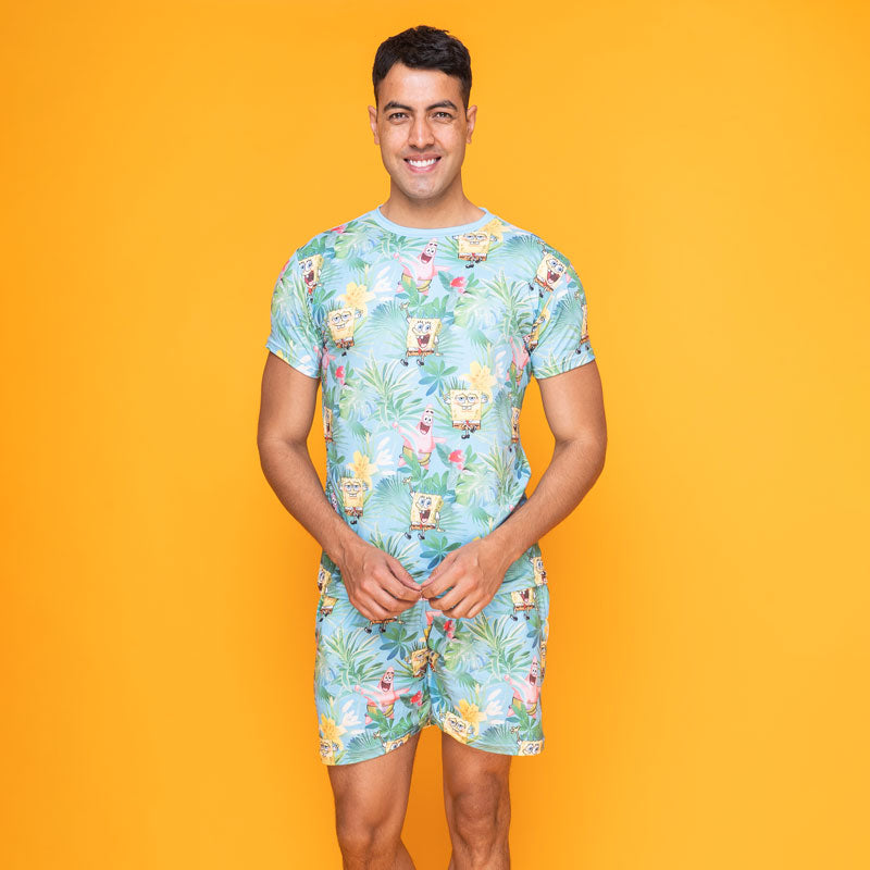 Conjunto Pijama Bob Esponja y Patricio Tropical