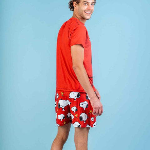 Short Pijama Snoopy and Woodstock Red